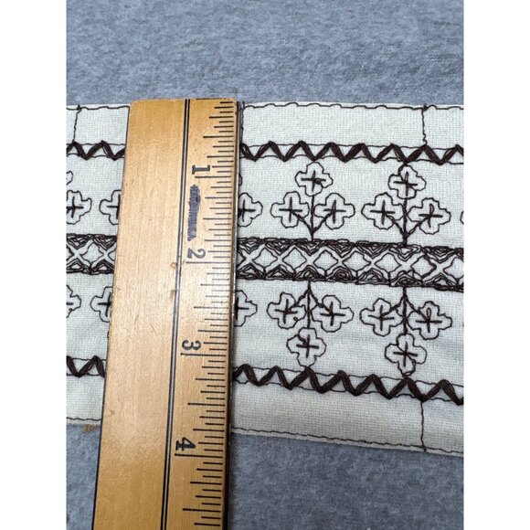 Vintage 3.75" Embroidered Cotton Trim with Intricate Floral Patterns 4 yards - Picture 2 of 4